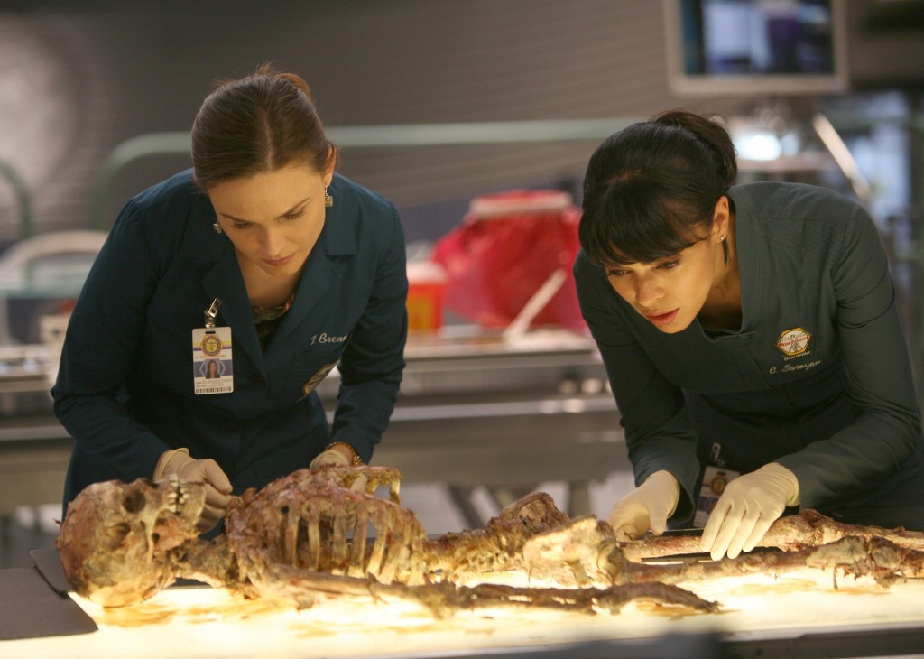 Temperance Brennan (emily Deschanel) et Camille Saroyan (Tamara Taylor) au labo