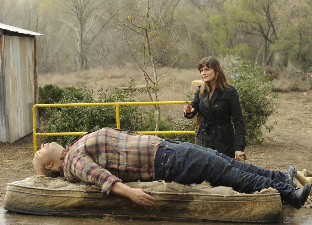 Temperance Brennan (Emily Deschanel) regarde le cadavre