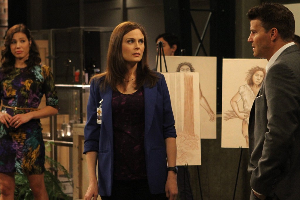 Angela Montenegro (Michaela Conlin), Temperance Brennan (Emily Deschanel) et Seeley Booth (David Boreanaz)